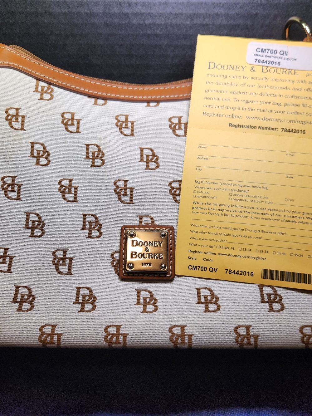 Dooney & Bourke Tan Logo-Print Men’s Shoulder Bag